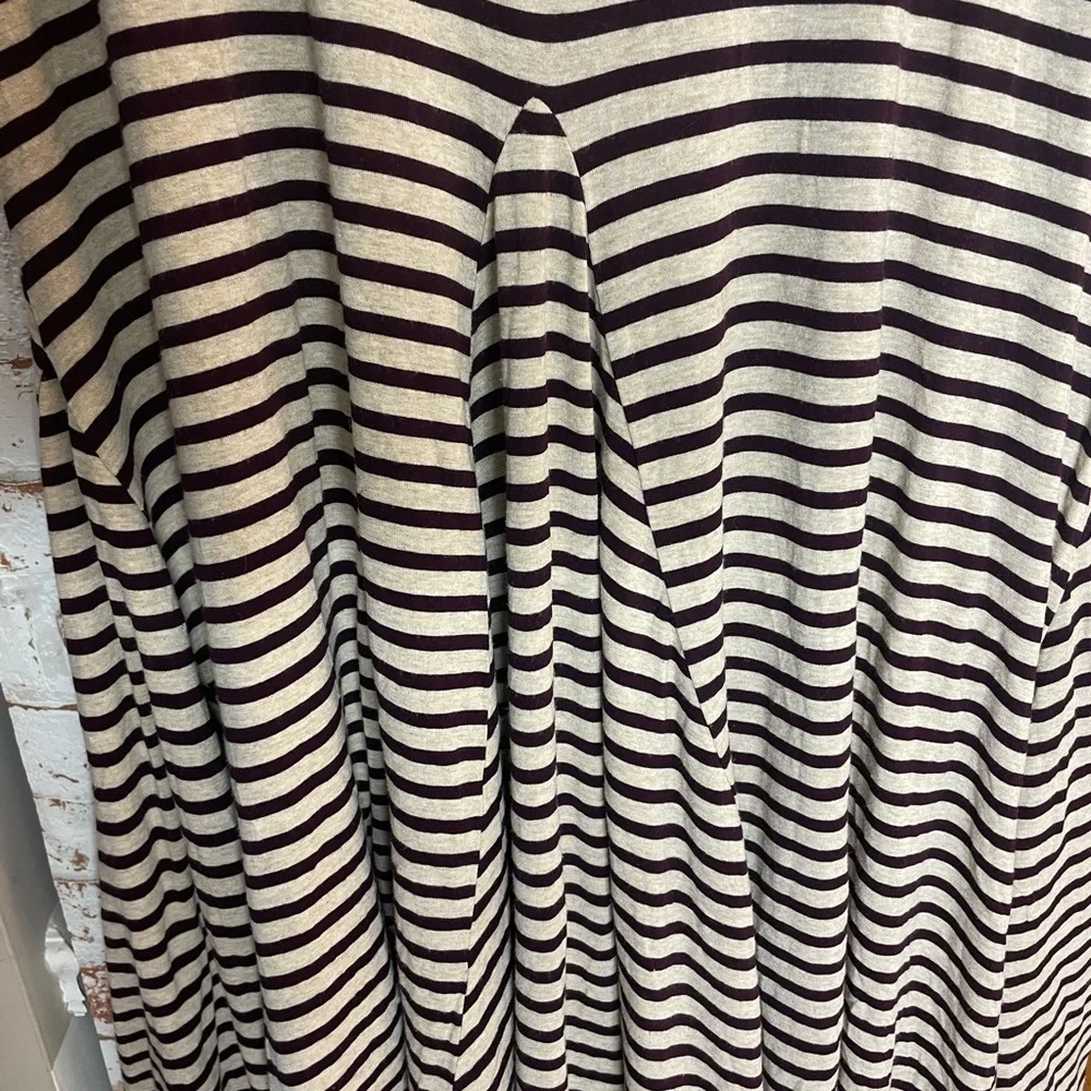 Anthropologie Bordeaux Purple and Cream Striped A-Line Skirt